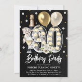 Invitation Rustique Adulte 90e fête d'anniversaire (Devant)