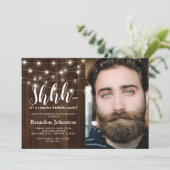 Invitation Rustique Adulte Surprise Anniversaire Photo (Debout devant)