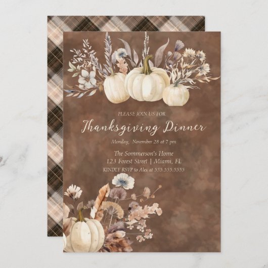 Invitation Rustique Agritourisme Donner Merci Dîner (Devant / Derrière)