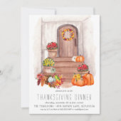 Invitation Rustique Agritourisme Thanksgiving Dîner Invitatio (Devant)