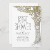 Invitation Rustique amour coeur arbre nuptiale douche invitat (Devant / Derrière)