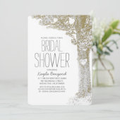 Invitation Rustique amour coeur arbre nuptiale douche invitat (Debout devant)