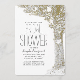 Invitation Rustique amour coeur arbre nuptiale douche invitat