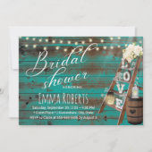 Invitation Rustique Amour Échelle Vin Baril Fête des mariées  (Devant)