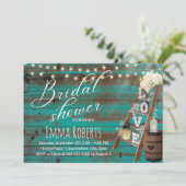 Invitation Rustique Amour Échelle Vin Baril Fête des mariées  (Debout devant)