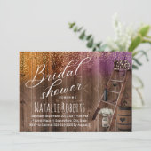 Invitation Rustique Amour en bois Échelle Grange Fête des mar (Debout devant)