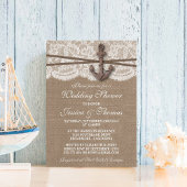 Invitation Rustique Ancre nautique Plage Mariage Douche