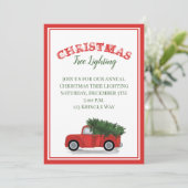 Invitation Rustique Antique Camion Rouge Pays Arbre Classique (Debout devant)