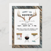 Invitation Rustique Antlers Honey Do Couples Wedding shower (Devant / Derrière)