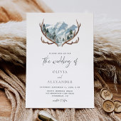 Invitation Rustique Antlers Mountain Mariage