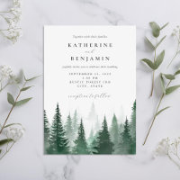 Rustique Aquarelle Arbres Mariage forestier