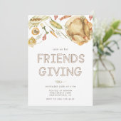 Invitation Rustique Aquarelle Chute Turquie Amical Dîner (Debout devant)