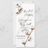 Invitation Rustique aquarelle coton nuptiale Douche nuptiale  (Devant)