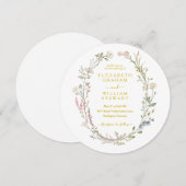 Invitation Rustique Aquarelle Fleur sauvage thème Printemps m (Devant / Derrière)