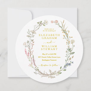 Invitation Rustique Aquarelle Fleur sauvage thème Printemps m