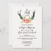 Invitation Rustique aquarelle Floral Boho Hunt est au-dessus  (Devant)