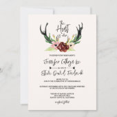 Invitation Rustique aquarelle Floral Boho Hunt est au-dessus  (Devant)