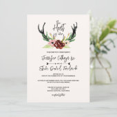 Invitation Rustique aquarelle Floral Boho Hunt est au-dessus  (Debout devant)