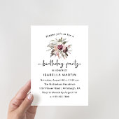 Invitation Rustique aquarelle Floral fête d'anniversaire