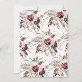 Invitation Rustique aquarelle Floral fête d'anniversaire (Dos)