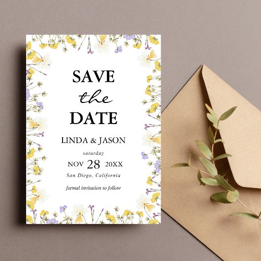 Invitation Rustique Aquarelle Floral Mariage Enregistrer La D