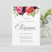 Invitation Rustique Aquarelle Floral Retraite Party (Debout devant)