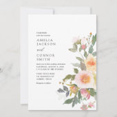 Invitation Rustique Aquarelle Florale Mariage de printemps (Devant)
