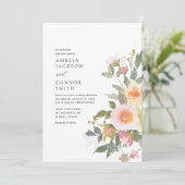 Invitation Rustique Aquarelle Florale Mariage de printemps (Debout devant)