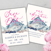 Invitation Rustique aquarelle Forêt de bois Enregistrer la da