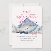 Invitation Rustique aquarelle Forêt de bois Enregistrer la da (Dos)