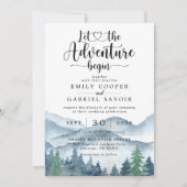 Invitation Rustique Aquarelle Forêt Mariage Aventure commence (Devant)