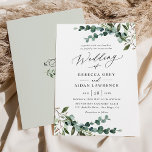 Invitation Rustique aquarelle Mariage de verdure<br><div class="desc">Cette élégante collection de Rustic Greenery présente des botaniques mixtes de verdure d'aquarelle,  un script de calligraphie moderne associé à une police serif en noir et un monogramme personnalisé sur le dos. Éléments correspondants disponibles.</div>