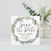 Invitation Rustique aquarelle mariage floral Enregistrer la d (Debout devant)