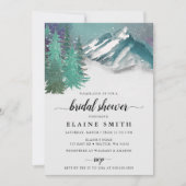 Invitation Rustique Aquarelle Montagnes Pine Fête des mariées (Devant)