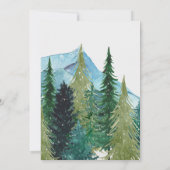 Invitation Rustique Aquarelle Montagnes Pine Mariage d'hiver (Dos)