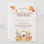 Invitation rustique aquarelle pour le Thanksgiving (Devant)