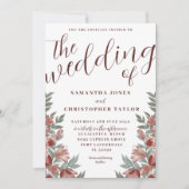 Invitation Rustique Aquarelle Terracotta Mariage Floral (Devant)