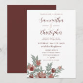 Invitation Rustique Aquarelle Terracotta Mariage Floral (Devant / Derrière)