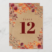 Invitation Rustique Automne Aquarelle Automne Florale Numéro (Devant / Derrière)