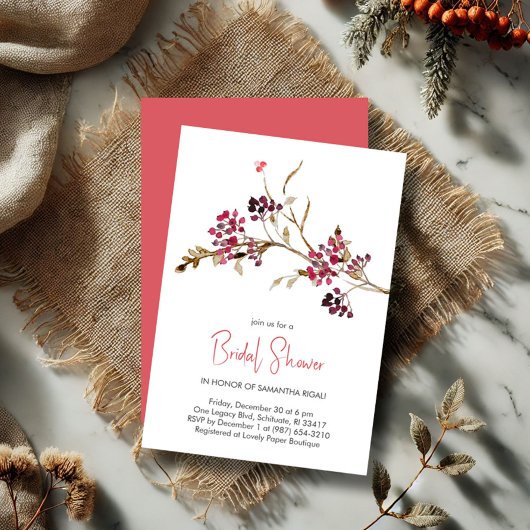 Invitation Rustique Automne Aquarelle Nuptiale Douche Invitat