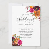 Invitation Rustique Automne Automne Aquarelle Mariage (Devant)