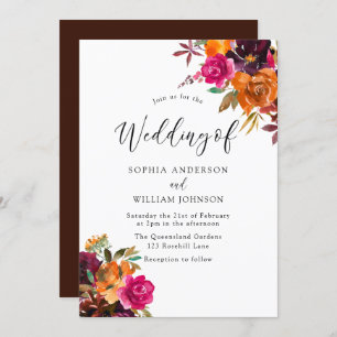Invitation Rustique Automne Automne Aquarelle Mariage