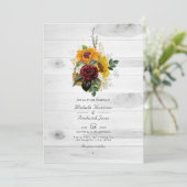 Invitation Rustique Automne Automne Floral Pays QR Code Maria (Debout devant)
