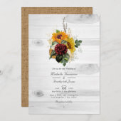Invitation Rustique Automne Automne Floral Pays QR Code Maria (Devant / Derrière)