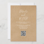 Invitation Rustique Automne automne Floral QR Code Mariage (Dos)