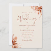 Invitation Rustique Automne automne Floral QR Code Mariage (Devant)