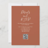 Invitation Rustique Automne automne Floral QR Code Mariage (Dos)