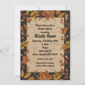 Invitation Rustique Automne Automne Tone d'or Feuilles & Burl (Devant)