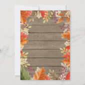 Invitation Rustique Automne Bridal Showback (Dos)