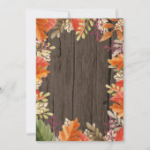 Invitation Rustique Automne Bridal Showback (Dos)